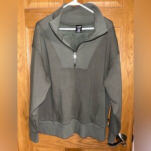 Women’s Olive Green Half-Zip Sweater